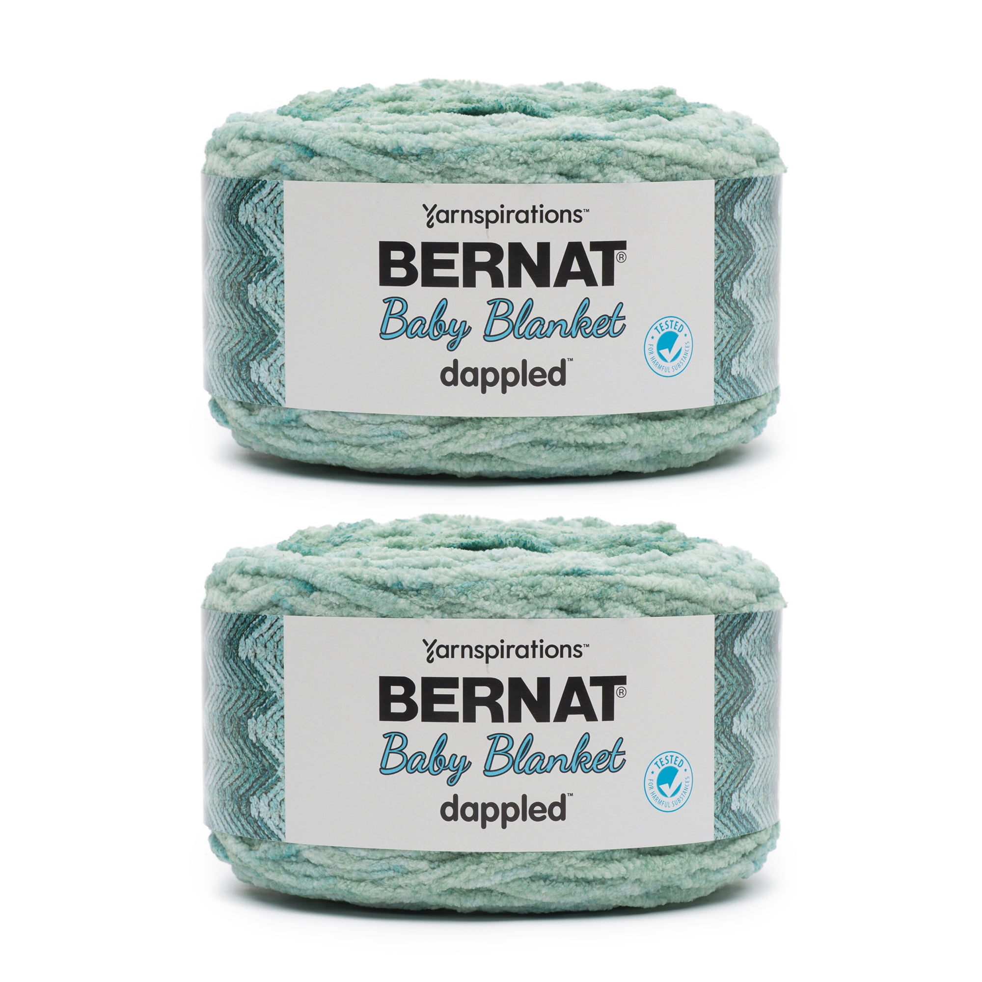 Bernat Baby Blanket Dappled Misty Jungle Green Yarn 2 Pack of 300g/10