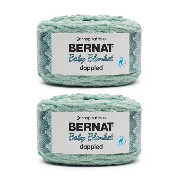Bernat Baby Blanket Dappled Misty Jungle Green Yarn 2 Pack of 300g/10