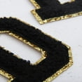 thumbnail image 5 of 3 Pack Chenille Iron On Glitter Varsity Letter "D" Patches - Black Chenille Fabric With Gold Glitter Trim - Sew or Iron on - 8 cm Tall, 5 of 8