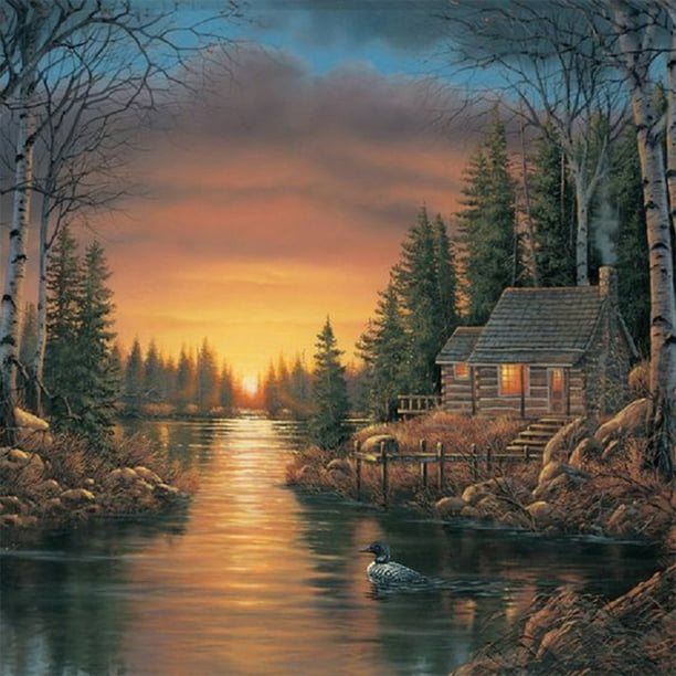 (NH3859) Serie Paisaje Rural Lleno Diamantes Resina 30*30CM