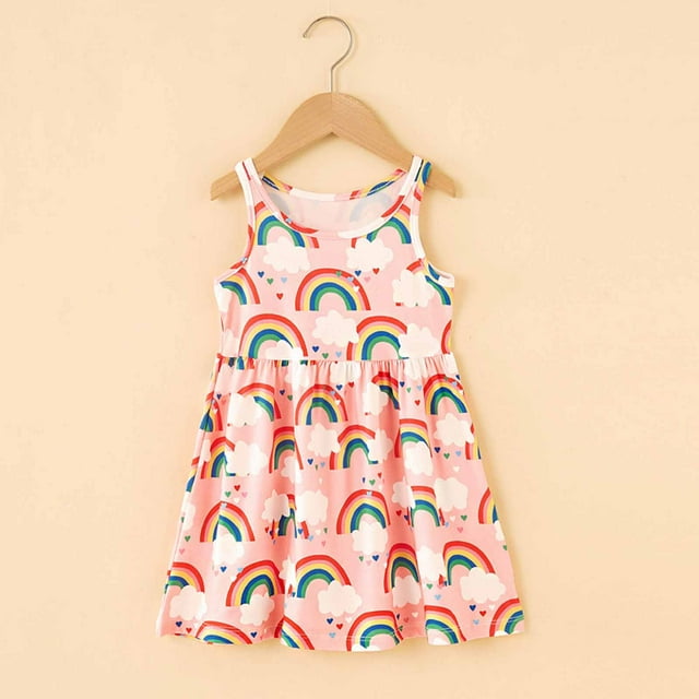LOVZFMLL Robe d'Été pour Fille à Accrocher au Cou et Taille Haute Imprimée