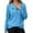 Blue, variant on Women's Button Detail Knit Pullover Sweater Stand Collar Soft Loose Fit Long Sleeve Top Comfortable Casual Fall Winter Outfit