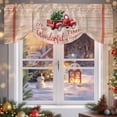 thumbnail image 6 of Red Truck Christmas Tie Up Valances Curtain, Snowflakes Christmas Tree Brown Wood Adjustable Rod Pocket Short Window Treatment Tie Up Curtains Valances for Kitchen Living Room Bathroom 42x12 Inches, 6 of 9