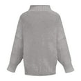 thumbnail image 6 of IROINNID Reduced Womens Sweater Knit Round Neckline Pullover Sweater Solid Color Comfy Mid-Length Long Sleeve Tops Knitting Sweater, 6 of 7