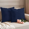 thumbnail image 2 of Solid Dark Blue Outdoor Waterproof Pillow Covers, Minimalism Abstract Denim Texture Decorative Square Throw Pillowcase Sofa Cushion Sham for Patio/Couch/Chair, 26"x26" 2 Pack, 2 of 8