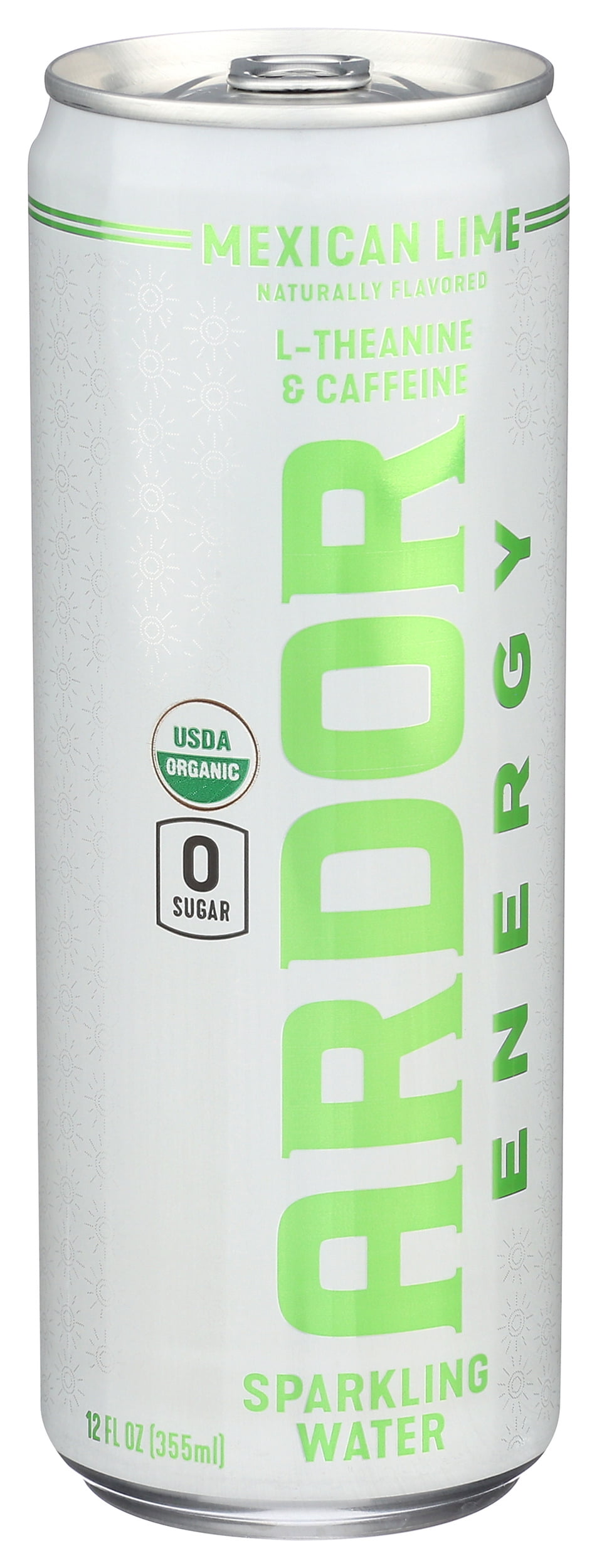 Pack of 12, Ardor Organic Inc Mexican Lime Sparkling Water, 12 fl oz