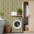 thumbnail image 4 of Peel and Stick Wallpaper Vintage Floral Geometric Olive Green Cream Tones Wall Mural 17.7in x 9.8ft Self Adhesive Removable Wall Paper Renter Friendly Wallpaper for Bedroom Studio Lake House, 4 of 8