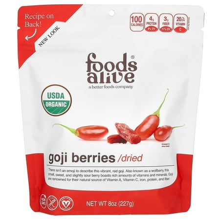 Foods Alive Organic Goji Berries, Dried, 8 oz (227 g)
