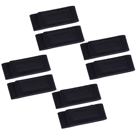 FOMIYES 8Pcs Black Fishing Rod Belts Adjustable Elastic Wrap Bands for Easy Carry