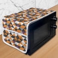 thumbnail image 1 of Geometric Microwave Oven Cover, Colorful Triangles and Diagonal Squares Forming Abstract Mosaic Art Shapes, Water Resistant Organizer with Pockets for Kitchen, 36" x 12", Multicolor, by Ambesonne, 1 of 4