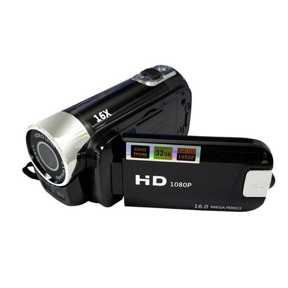 Matsuzay Cámara de vídeo Digital portátil con 16X DV con micrófono, videocámara automática recargable por USB, fotografía, regalos de Cámaras de vigilancia Enchufe británico negro