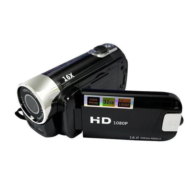 Matsuzay Cámara de vídeo Digital portátil con 16X DV con micrófono, videocámara automática recargable por USB, fotografía, regalos de Cámaras de vigilancia Enchufe británico negro
