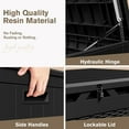 thumbnail image 3 of PINDEE 100 Gallon Resin Deck Box Waterproof Indoor Outdoor Storage Boxes for Patio Furniture Cushions and Garden Tools The appearance is exquisite, fashionable, and high-end.Black, 3 of 8