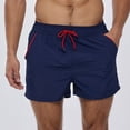 thumbnail image 3 of SWSMCLT Men's Beach Swim Trunks Summer Drawstring Fall Spring Swimsuit Bathing Suit Quick Dry Shorts Mid Rise Navy Small, 3 of 4