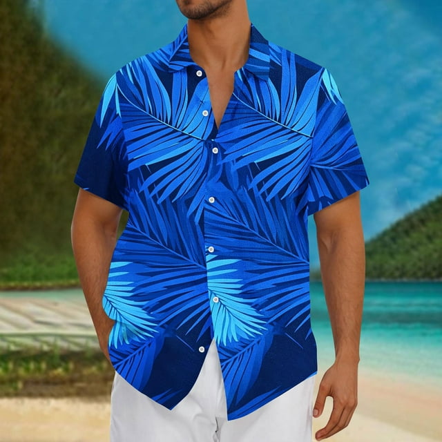 Blusa y camisa de manga corta con cuello vuelto Camisa casual para hombre Camisa de bolos vintage de manga corta Camisas de verano de playa cubana Camisa con botones Blusa para hombre Poliéster