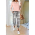 thumbnail image 3 of Ekouaer Pajamas For Women Comfy Long Sleeve Jogger Set Lounge Pjs Set With Pockets polka dots, 3 of 6