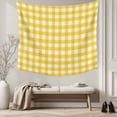 thumbnail image 5 of Yellow Large Tapestry for Bedroom Wall Hanging Tapestry,Country French Rustic Buffalo Plaid Modern Art Ceiling Backdrop Tapestries Poster Blanket Wall Decor for Teens Room Living Room Dorm 86" x 104", 5 of 8