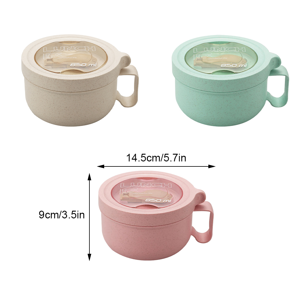 Bol à Nouilles Instantanées - 500 Ml, Avec Couvercle, Rose, Design Nordique, Pour étudiants