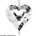 thumbnail image 7 of Bird and Heart Chimes - Silver Heart Shaped Filigree Chimes with Glass Marbles and Bells - Garden Decor - 38 Inch High, 7 of 7