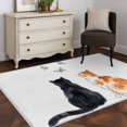 thumbnail image 3 of Orange Black Cat Area Rugs 3'x5', Washable Small Throw Rugs for Living Room Bedroom, Modern Simple Cute Animals Butterfly Indoor Outdoor Rug Non-Slip Low Pile Carpet Runner Reversible Floor Mats, 3 of 8