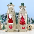 thumbnail image 1 of RV Juego de 2 uds de botellas de Ángel de Navidad bordadas de lino decorativas navideñas, juego creativo de champán y vino para la boca, 33*13cm, 1 of 5