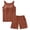 Coffee, variant on Hontri Women's Built-in Bra Pajama Set - Summer Sleeveless Top & Shorts with Chest Pad, Breathable Sleepwear (2-Pack) (Grey | XL)