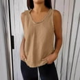 thumbnail image 2 of Plebaso Débardeurs pour Femmes Col Rond Sans Manches T-Shirts Couleur Unie Décontractés Amples Basiques, 2 of 7