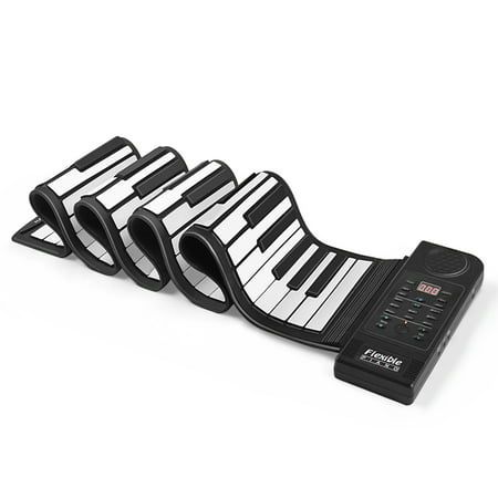 Portable Roll Up Piano - Digital Electronic Keyboard with 88 Keys Soft Silicone Flexible Foldable Key Sheet Built-in Speaker and Sustain Pedal Supports USB MIDI