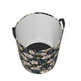 thumbnail image 3 of Goofa Flowers Printed Circular Hamper,Laundry Basket with Handles,Storage Baskets Foldable,Large Capacity Laundry Hamper-Medium, 3 of 8