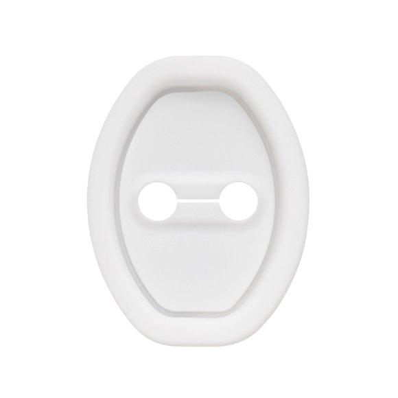 White B White Car Door Lock Buckle Protective Cover Silicone Shock Absorbing Cushion Thickened Anti Rust Sticker Two Pieces Set