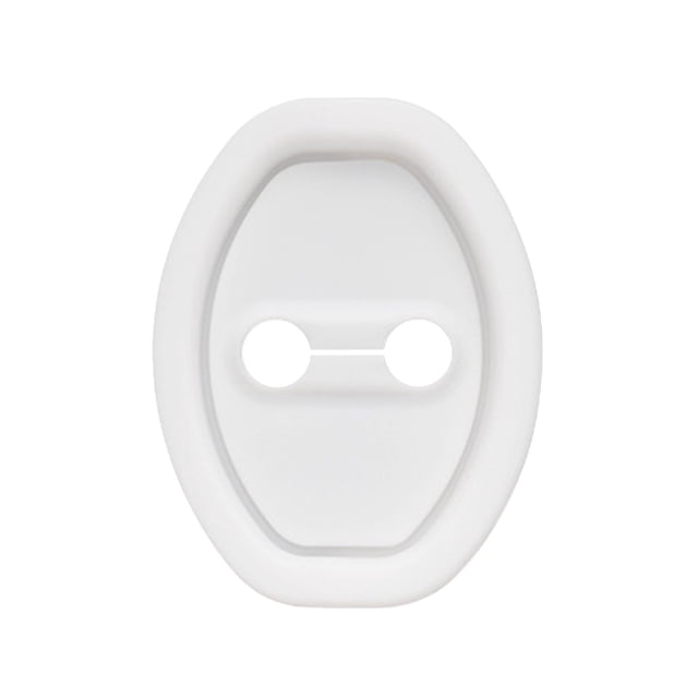 White B White Car Door Lock Buckle Protective Cover Silicone Shock Absorbing Cushion Thickened Anti Rust Sticker Two Pieces Set