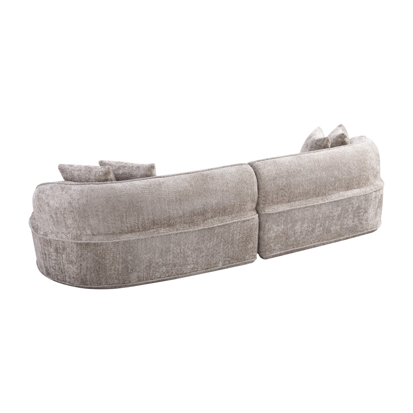 Hommoo 114" Modern Curved Luxury Sectional Sofa, 4-Seat Boneless Cloud Couch Comfy Sleeper Couch for Living Room & Bedroom, Camel