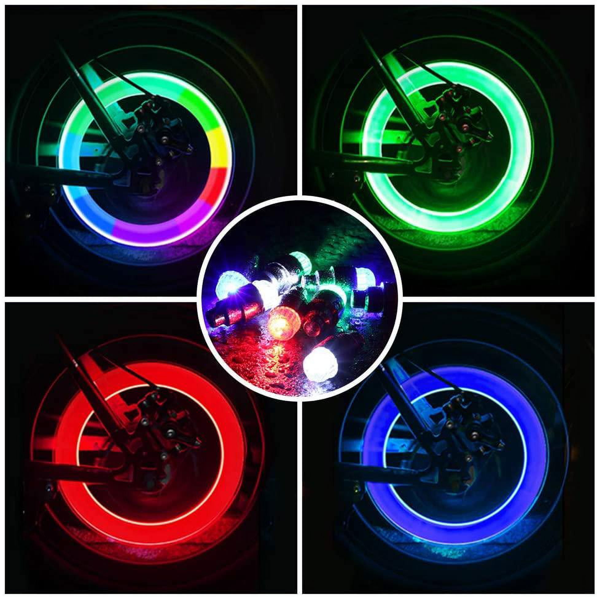 : YUERWOVER 4 Pieces LED Bike Wheel Lights Car Tire