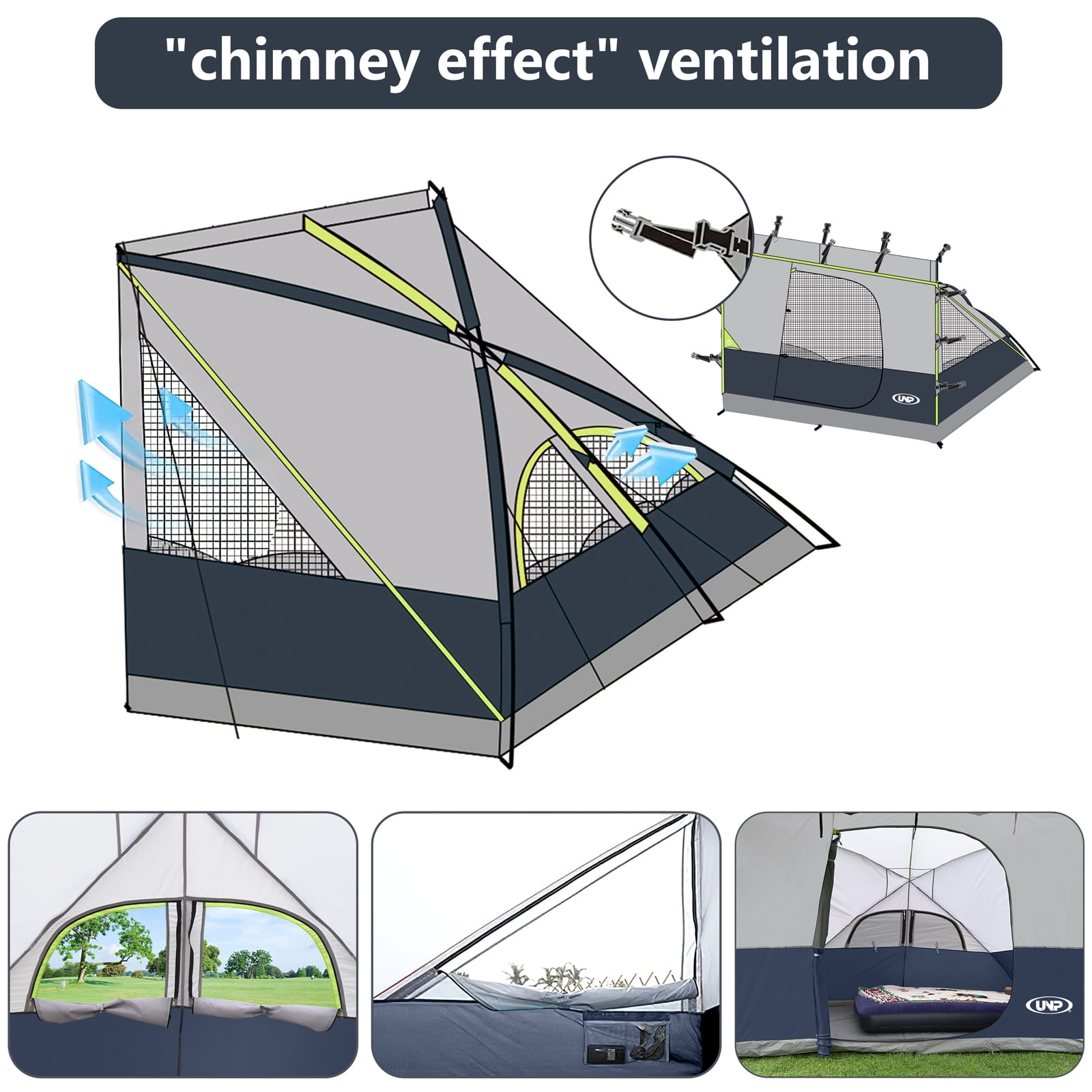 Camping Cube | Pop Up Canopy Side Tent for 10' x 10' Canopies Tent Easy Set Up Gazebo (Canopy/SHELTER NOT Included), Navy Blue