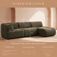 thumbnail image 2 of Vorthio Boneless 3-Seater Modular Sectional Sofa with Chaise, Reversible L-Shaped Sherpa Couch with High-Density Foam, No Assembly for Living Room Green, 2 of 8