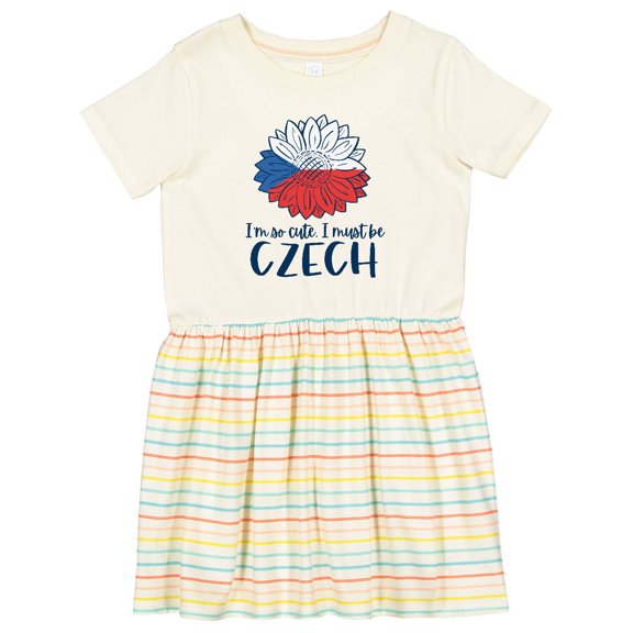 Inktastic I'm So Cute, I Must Be Czech Sunflower Girls Toddler Dress