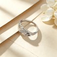 thumbnail image 6 of EJG Twisted Band Cubic Zirconia Ring Silver Tone Pave CZ Statement Ring Women Fashion Jewelry Gift, 6 of 7