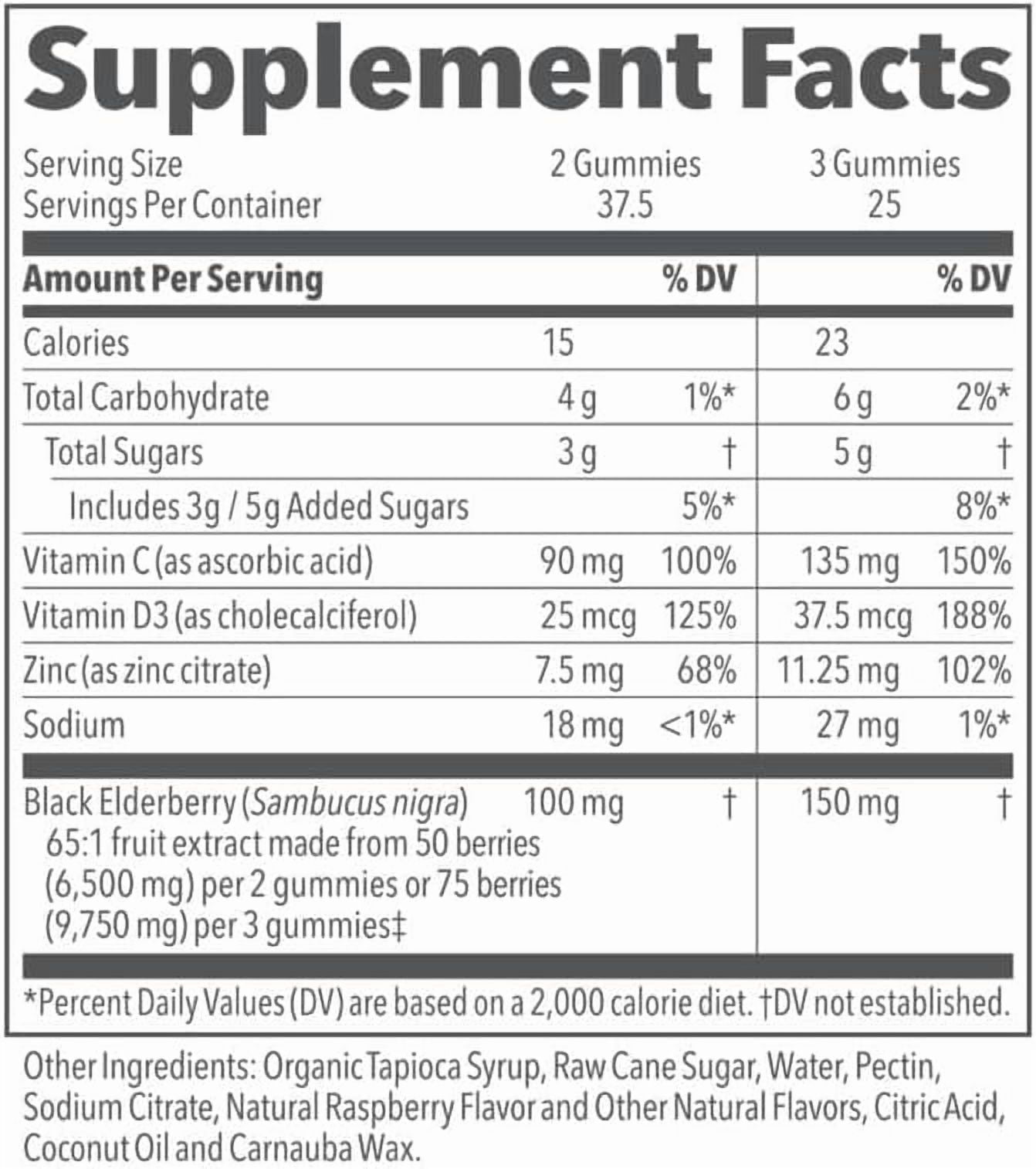 LifeSeasons Clinical Immunity - Elderberry Gummies - Supports a Healthy Immune System - 25 Elderberries Per Gummy - Maltodextrin-Free - Vitamin C, Vitamin D3, Zinc & Elderberry Extract - 75 Gummies