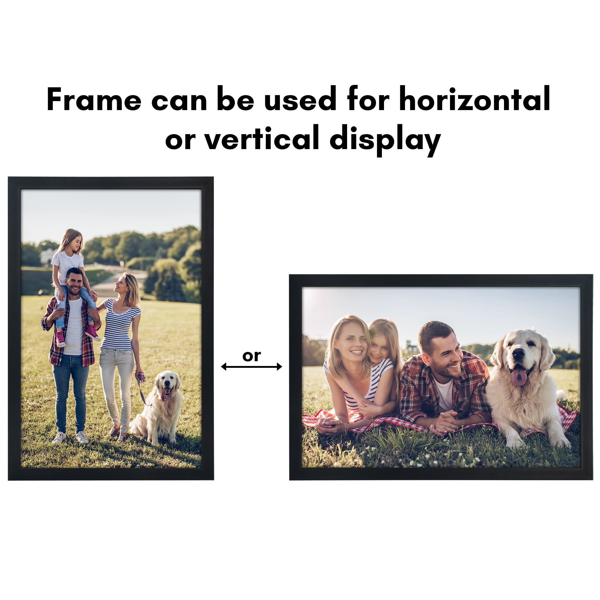 Americanflat 11x17 Picture Frame with Polished Plexiglass Soho Collection Gallery Style Deep Molding - Black
