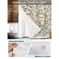 thumbnail image 5 of No Hook Shower Curtain with Snap-in Liner, Teal Orange Eucalyptus Waterproof Fabric Bathroom Curtains, Spring Botanical Leaves Bath Curtains & Mesh Top Window Stall 48"x72", 5 of 9