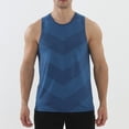thumbnail image 3 of LEKWK Tank Tops for Men Running Sleeveless Crew Neck Muscle Tank Slim Fit Geometric Jacquard Breathable Workout Gym Athletic Tops Blue L, 3 of 3