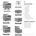 thumbnail image 6 of XIZZI 9PCS Patio Furniture Set Modern Cushioned Conversation Set Rattan Wicker Sofa with Corner Table Swivel Rocking Chair,Grey, 6 of 15