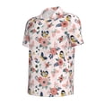 thumbnail image 2 of Balery Rose Flowers Printed Men’s Short Sleeve Polo Shirt, Midweight Men's Shirt,Golf Polo shirts -, 2 of 9