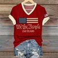 thumbnail image 5 of Womens Tops 250Th Anniversary Print V Neck T Shirt Patriotic Casual Loose Top T-Shirts for Women Red Xl, 5 of 7