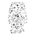thumbnail image 1 of Hanen Women Floral Long Sleeve Crewneck Midi Dress, Loose A-Line Swing Flare Tshirt Dress with Pockets, Lightweight Casual Summer Fall Vacation Church Semi-Formal Outfit, 1 of 3