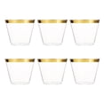 thumbnail image 2 of vasos de plástico desechables de 9 oz con borde dorado para cócteles, vino, bodas, cumpleaños y despedidas de soltera., 2 of 7