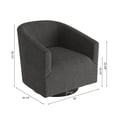 thumbnail image 6 of Comfort Pointe Geneva Charcoal Wood Base Swivel Chair, 6 of 13