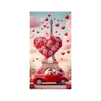 2026 Valentine's Day Door Curtain Decoration, Love Hanging Flag With Heart Patterns & Sturdy Hanging Rings, For Home Front Door Bedroom Door Living Room Entrance Valentine's Day