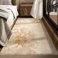 thumbnail image 5 of Alfombra marrón resistente a la suciedad con diseño floral para sala de estar, dormitorio, alfombras antideslizantes para el frente de la cama, alfombras europeas suaves y esponjosas para sala de estu, 5 of 5