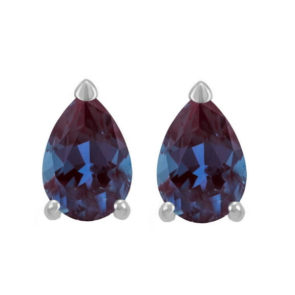 Sterling Silver with Color Changing Alexandrite Stud Earring